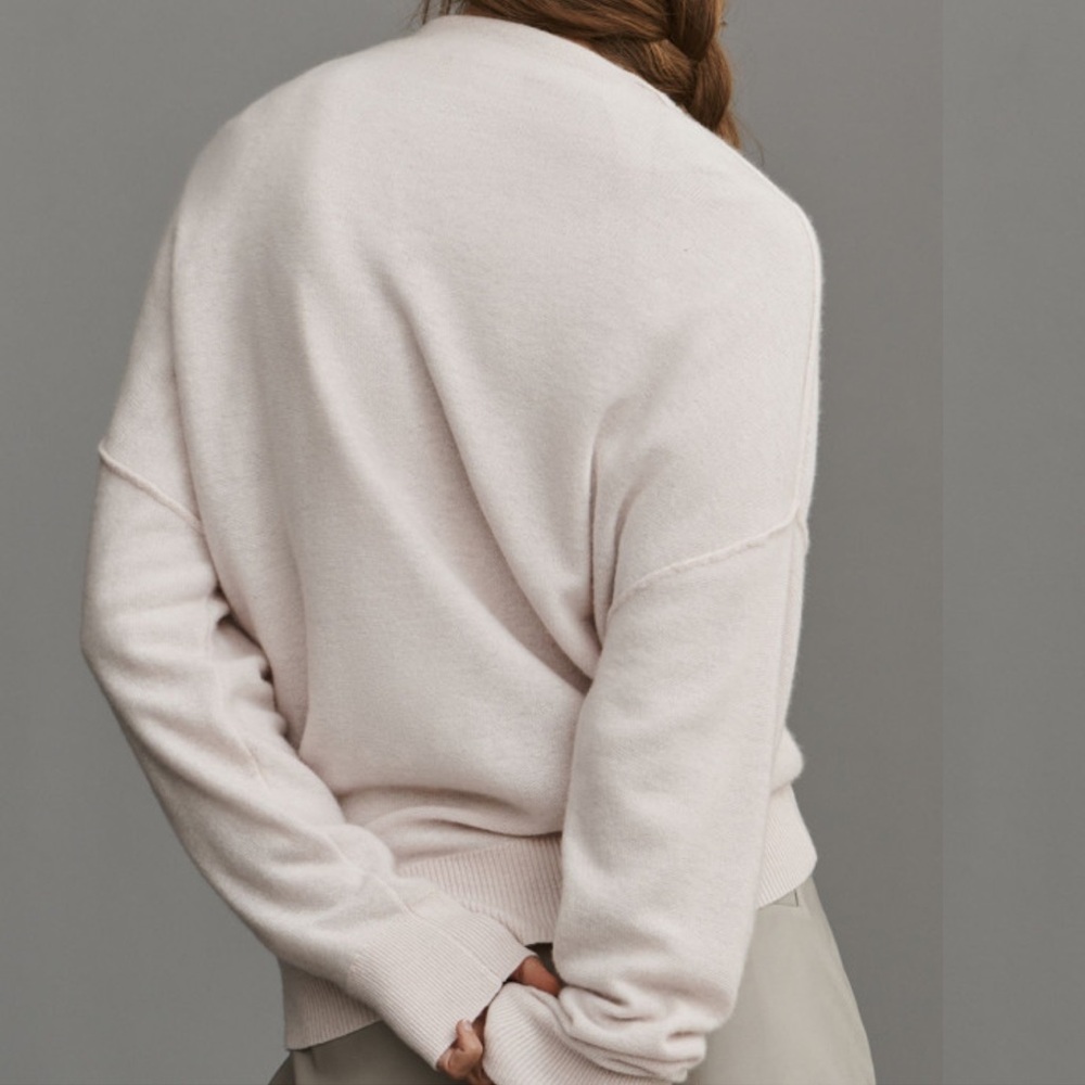 NWOT Pilcro Anthropologie Alani Light Pink Cashmere Sweater- XL - Picture 4 of 12